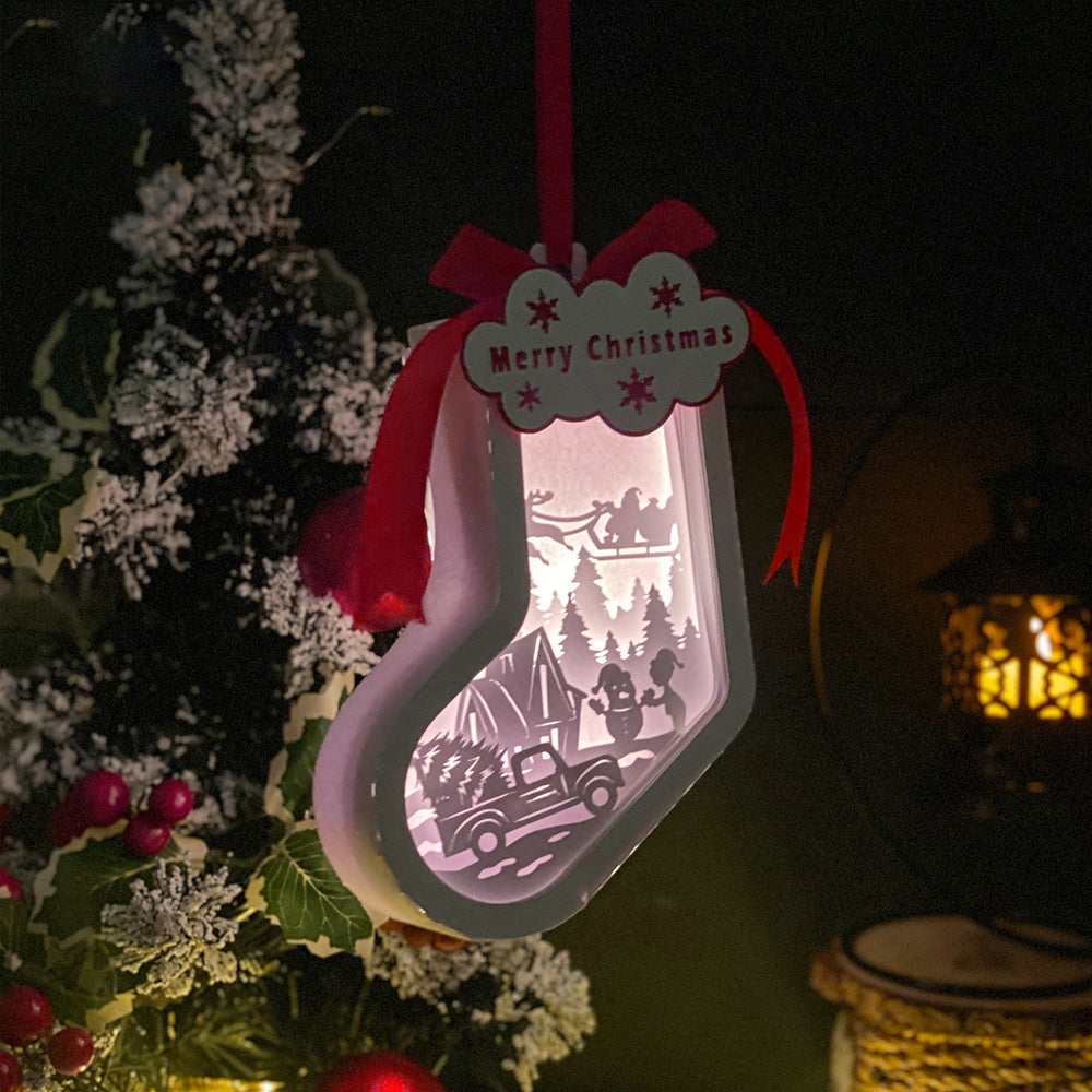 Xmas 3 - 3D Sock Lantern File  - Cricut File  - VEKTOR KRAFT