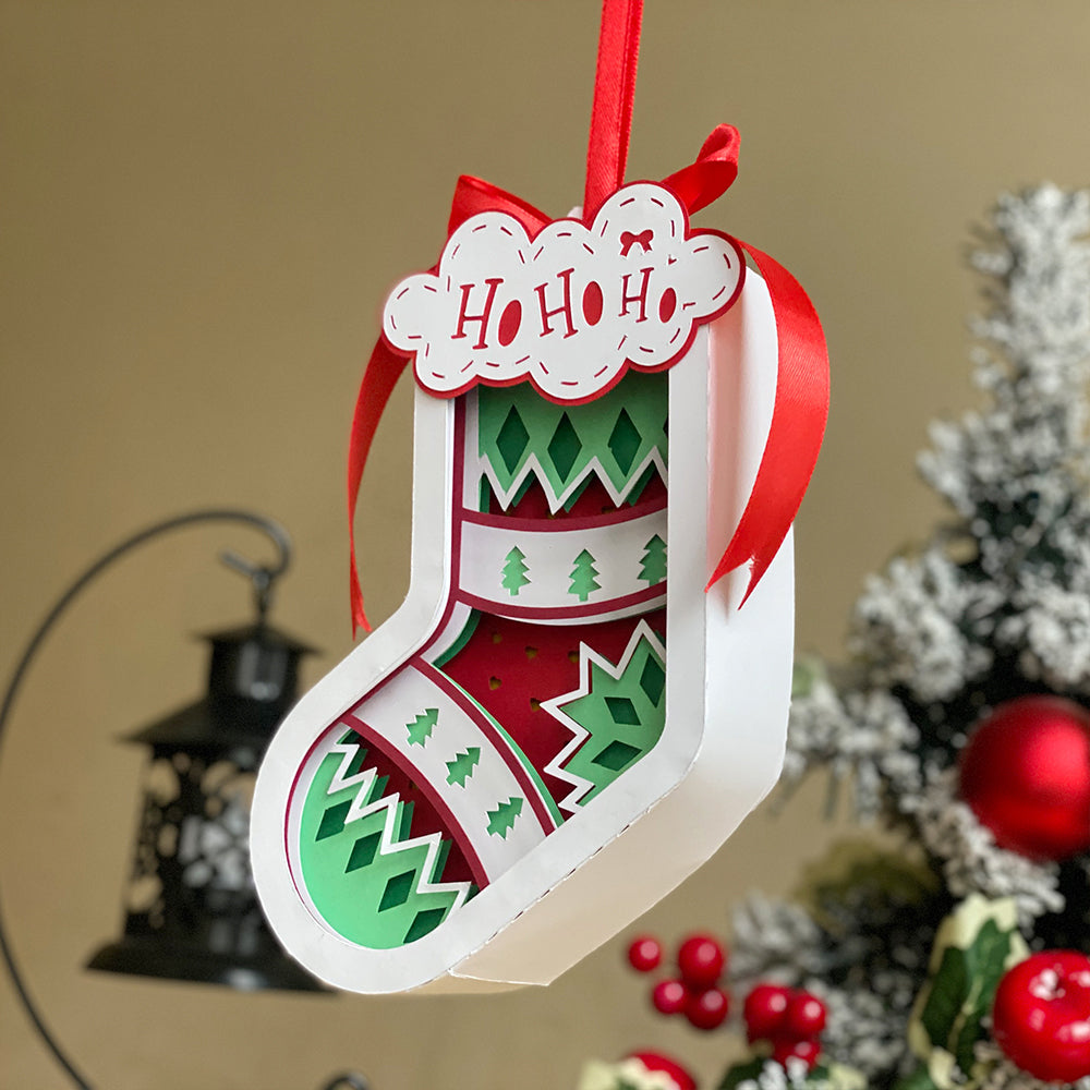 Xmas 5 - 3D Sock Lantern File  - Cricut File  - VEKTOR KRAFT
