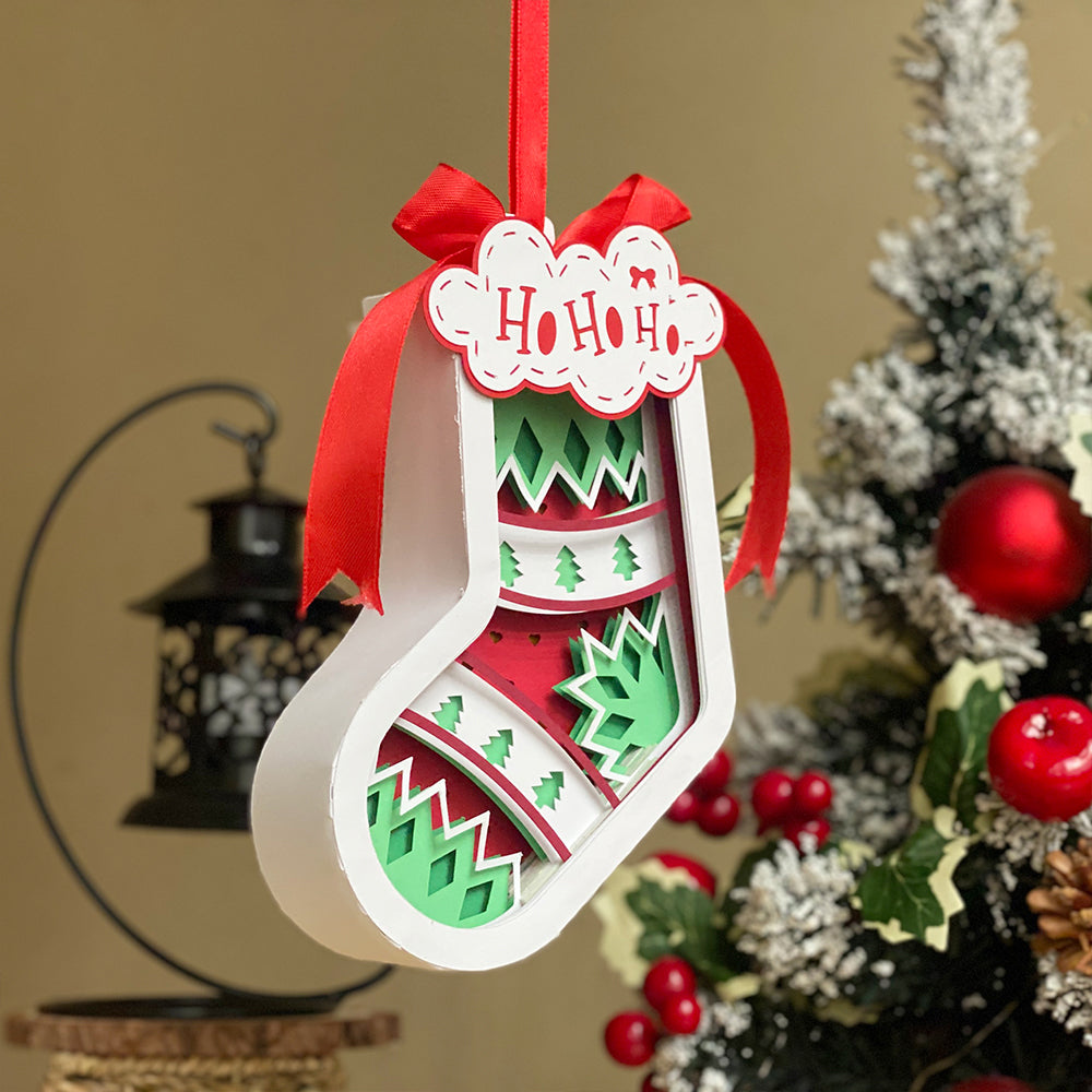 Xmas 5 - 3D Sock Lantern File  - Cricut File  - VEKTOR KRAFT