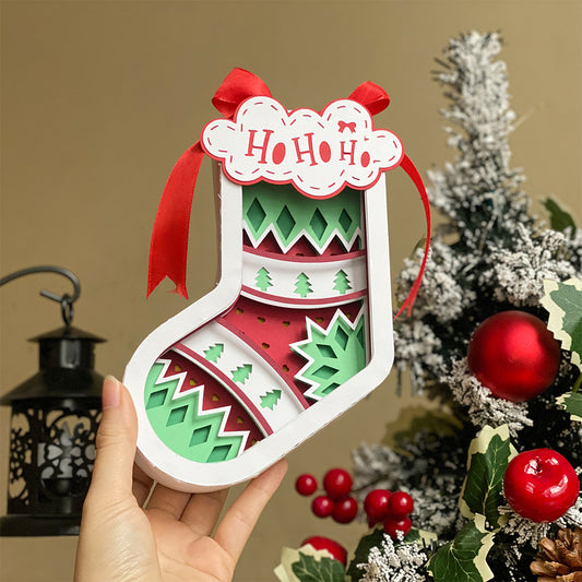 Xmas 5 - 3D Sock Lantern File  - Cricut File  - VEKTOR KRAFT