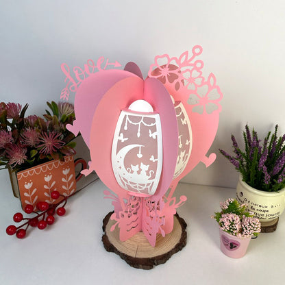 Cat Couple – 3D Lantern SVG File for Cricut & Silhouette