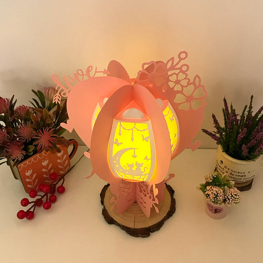 Cat Couple - 3D Valentine Lantern Air Balloon File  - Cricut File  - VEKTOR KRAFT