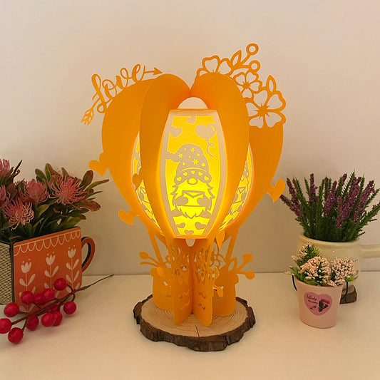 Gnome Love - 3D Valentine Lantern Air Balloon File  - Cricut File  - VEKTOR KRAFT