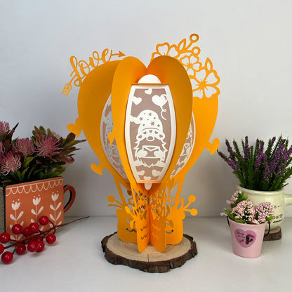 Gnome Love – 3D Lantern SVG File for Cricut & Silhouette