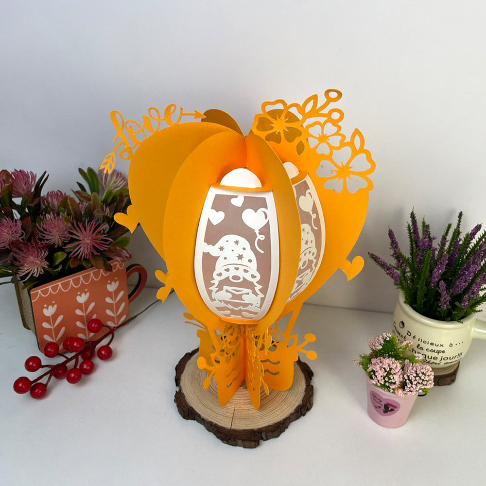 Gnome Love – 3D Lantern SVG File for Cricut & Silhouette