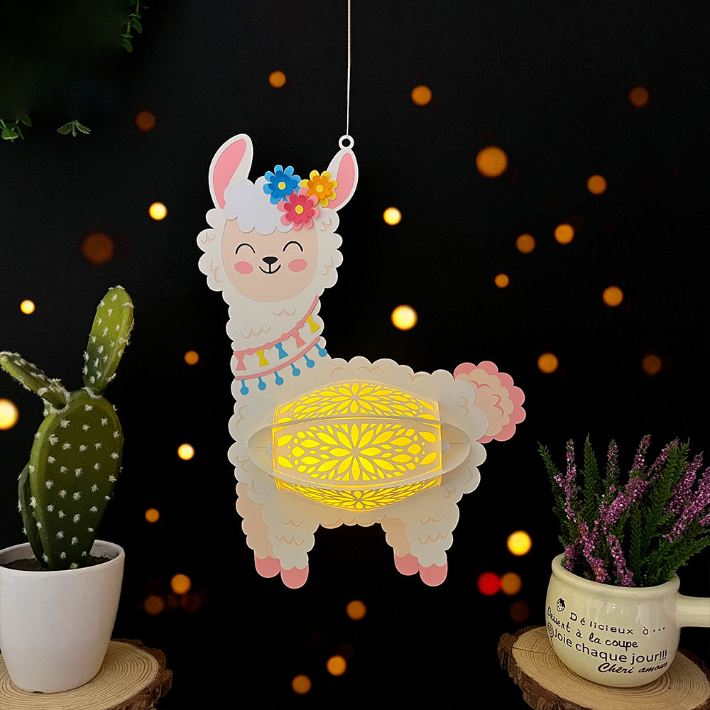 Alpaca – 3D Lantern SVG File for Cricut & Silhouette