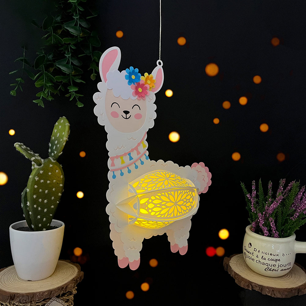 Alpaca – 3D Lantern SVG File for Cricut & Silhouette