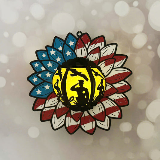 America – 3D Lantern Sunflower File - Cricut File - VEKTOR KRAFT