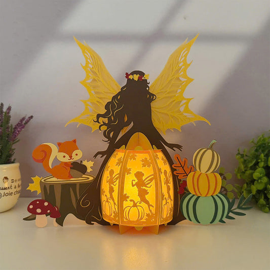 Autumn Fairy - 3D Paper Cut Lantern File  - Cricut File  - VEKTOR KRAFT