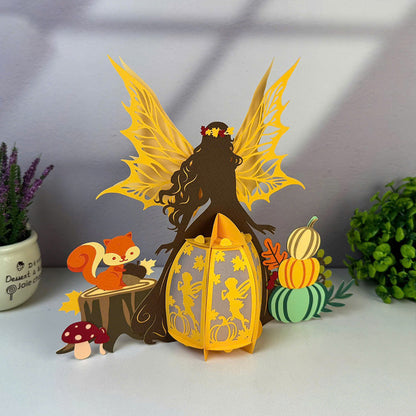 Autumn Fairy – 3D Lantern SVG File for Cricut & Silhouette