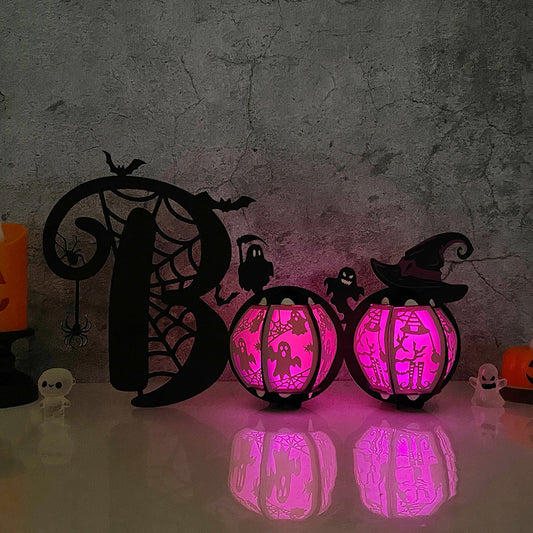 BOO - 3D Halloween Paper Lantern File - Cricut File  - VEKTOR KRAFT