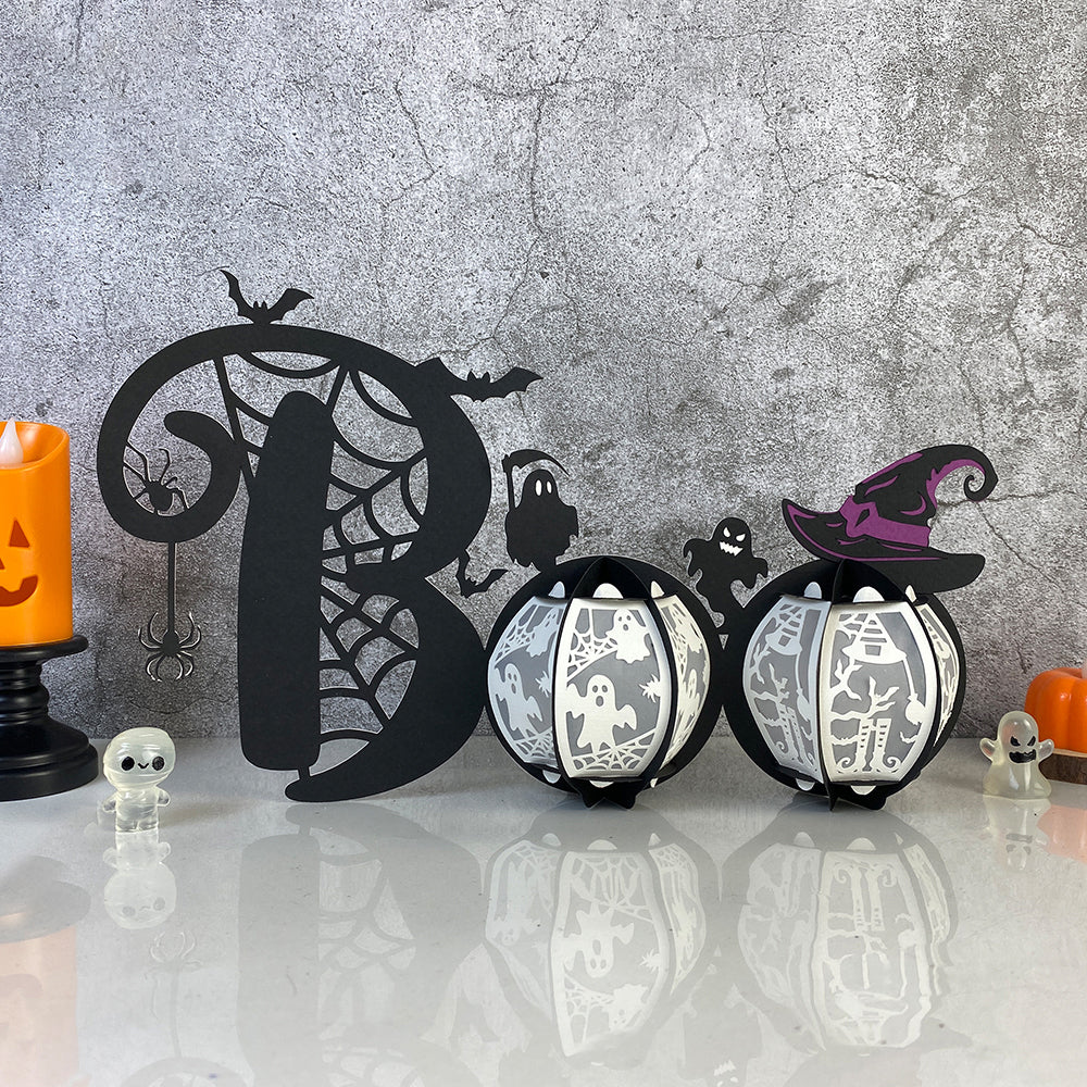 BOO – 3D Lantern SVG File for Cricut & Silhouette