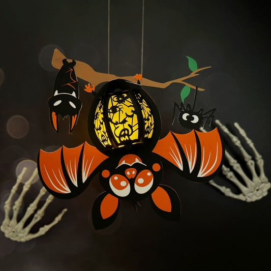 Bat 2 - 3D Halloween Paper Lantern File - Cricut File  - VEKTOR KRAFT