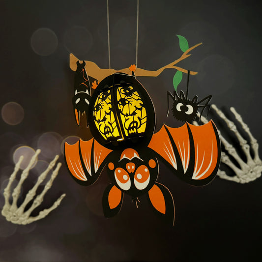 Bat 2 - 3D Halloween Paper Lantern File - Cricut File  - VEKTOR KRAFT