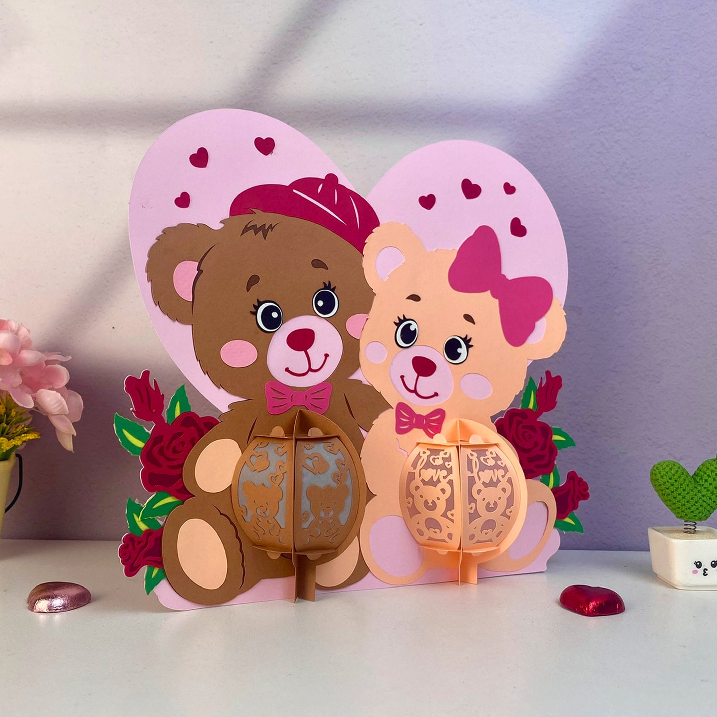 Bear Couple – 3D Lantern SVG File for Cricut & Silhouette