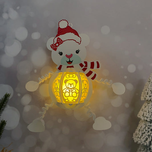Bear - 3D Christmas Hanging Lantern File - Cricut File  - VEKTOR KRAFT