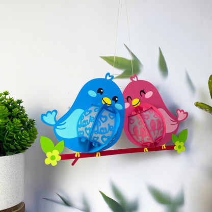 Bird Couple – 3D Lantern SVG File for Cricut & Silhouette