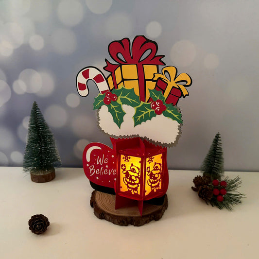 Boots Santa - 3D Christmas Lantern File - Cricut File  - VEKTOR KRAFT