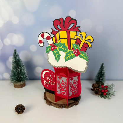 Boots Santa – 3D Lantern SVG File for Cricut & Silhouette