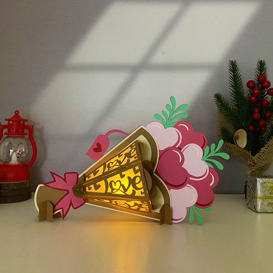 Bouquet - 3D Valentine Lantern File - Cricut File  - VEKTOR KRAFT