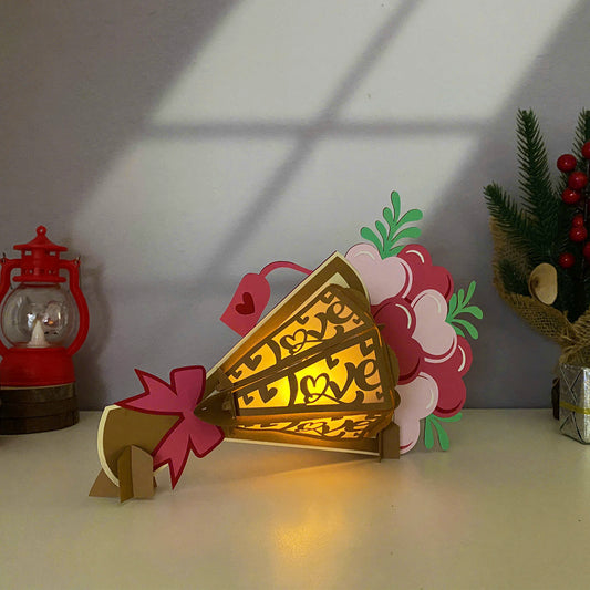Bouquet - 3D Valentine Lantern File - Cricut File  - VEKTOR KRAFT