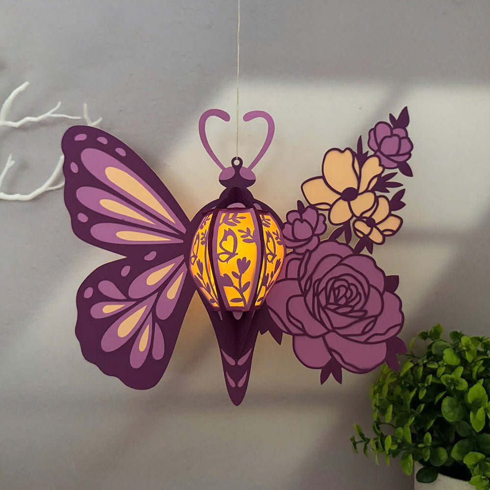 Butterfly Flower – 3D Lantern SVG File for Cricut & Silhouette