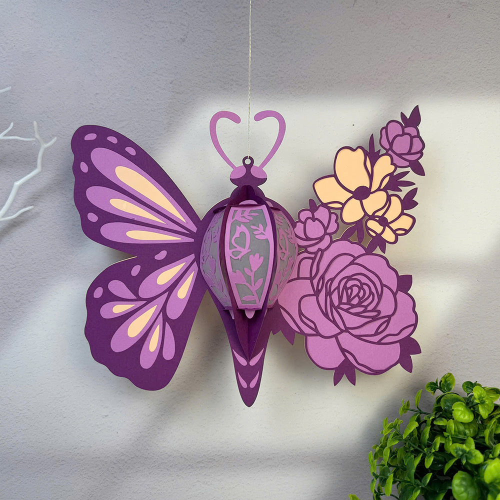Butterfly Flower – 3D Lantern SVG File for Cricut & Silhouette