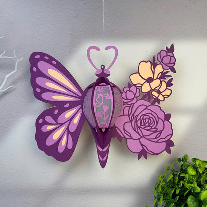 Butterfly Flower – 3D Lantern SVG File for Cricut & Silhouette