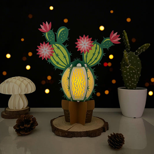 Cactus - 3D Paper Cut Lantern File  - Cricut File  - VEKTOR KRAFT