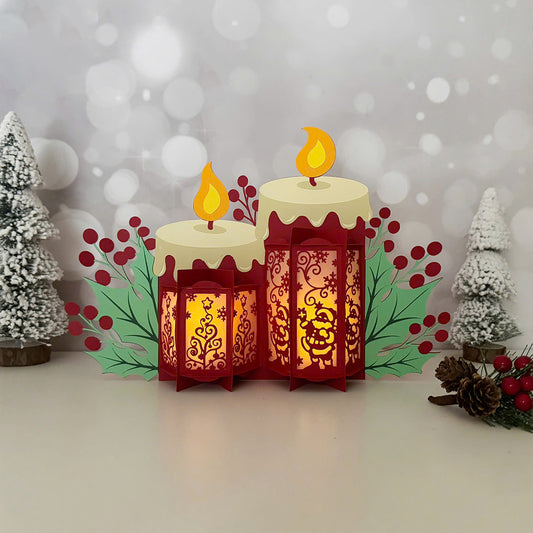 Santa Christmas - 3D Christmas Candles Lantern File - Cricut File  - VEKTOR KRAFT