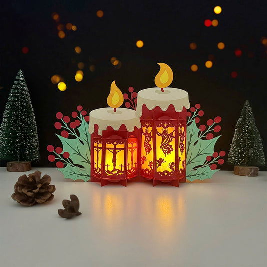Candles - 3D Christmas Candles Lantern File - Cricut File  - VEKTOR KRAFT