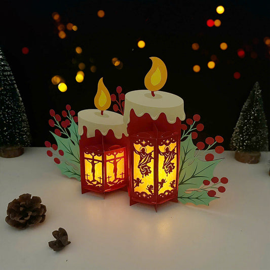 Candles - 3D Christmas Candles Lantern File - Cricut File  - VEKTOR KRAFT