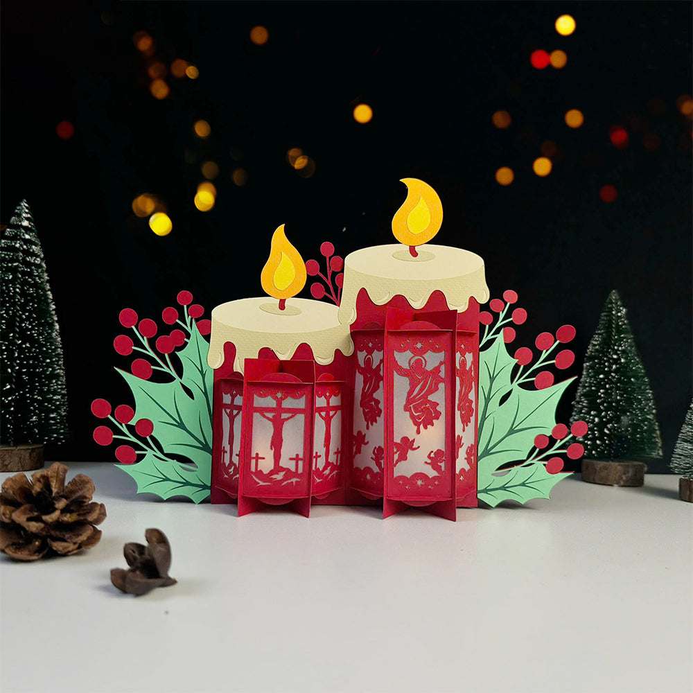 Candles – 3D Lantern SVG File for Cricut & Silhouette
