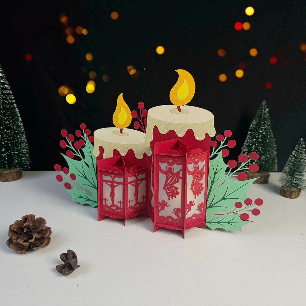 Candles – 3D Lantern SVG File for Cricut & Silhouette
