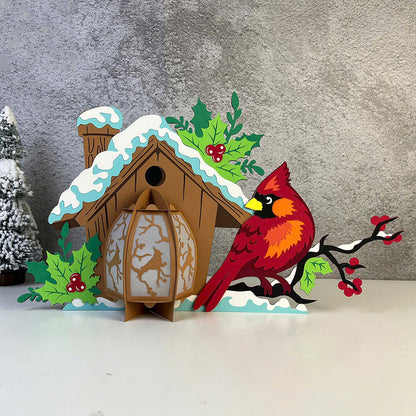 Cardinal Bird 2 – 3D Lantern SVG File for Cricut & Silhouette