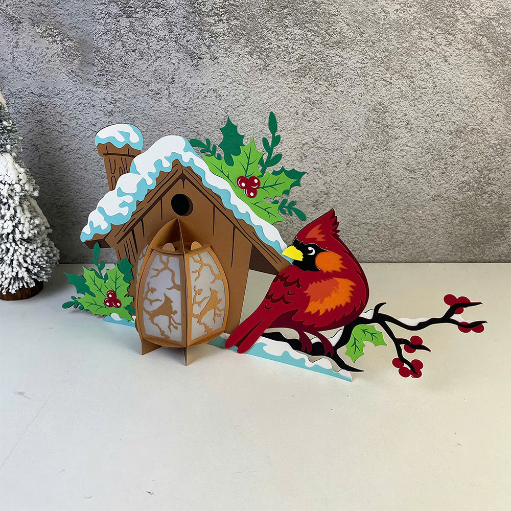 Cardinal Bird 2 – 3D Lantern SVG File for Cricut & Silhouette