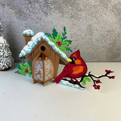 Cardinal Bird 2 – 3D Lantern SVG File for Cricut & Silhouette