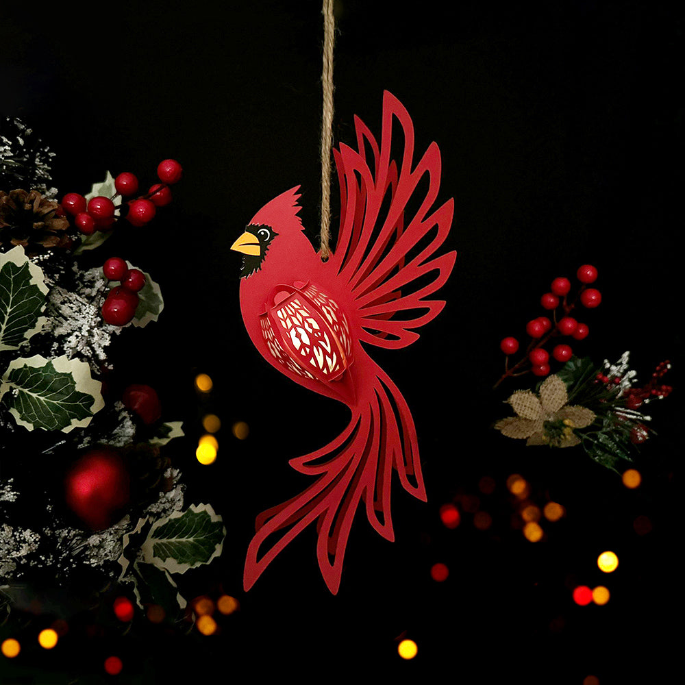 Cardinal Bird – 3D Lantern SVG File for Cricut & Silhouette