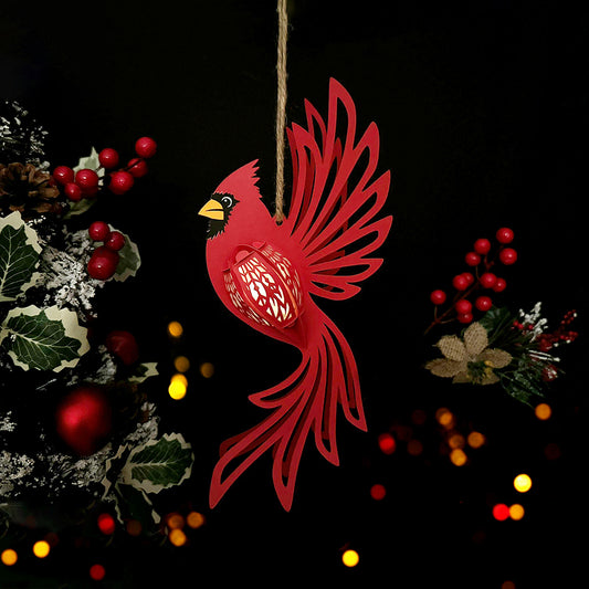 Cardinal Bird - 3D Animal Paper Cut Lantern File - Cricut File  - VEKTOR KRAFT
