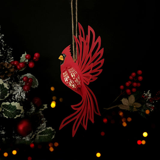 Cardinal Bird - 3D Animal Paper Cut Lantern File - Cricut File  - VEKTOR KRAFT
