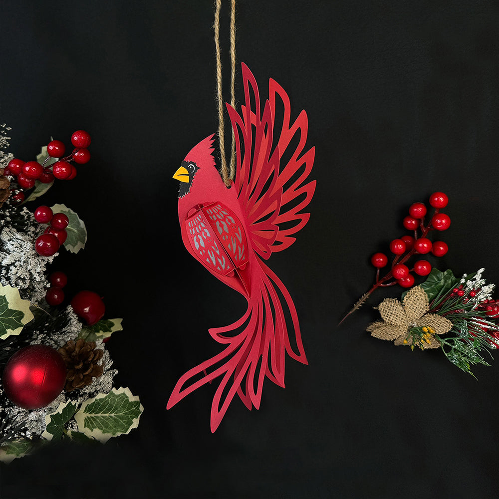 Cardinal Bird – 3D Lantern SVG File for Cricut & Silhouette