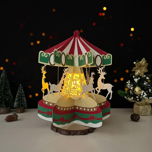 Carousel Christmas - 3D Christmas Lantern File - Cricut File  - VEKTOR KRAFT