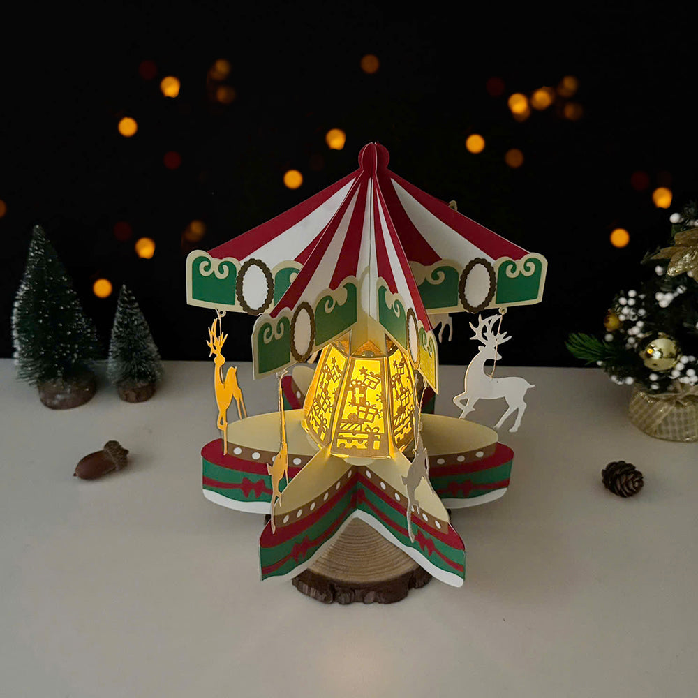 Carousel Christmas – 3D Lantern SVG File for Cricut & Silhouette