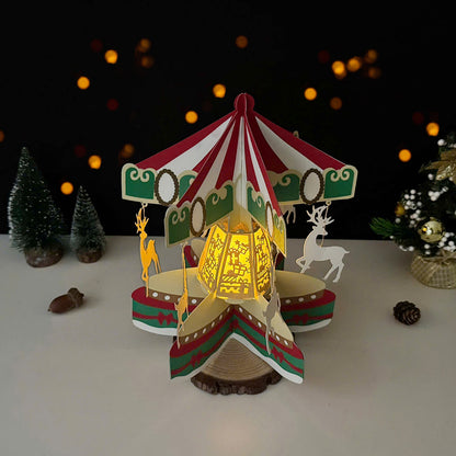 Carousel Christmas – 3D Lantern SVG File for Cricut & Silhouette