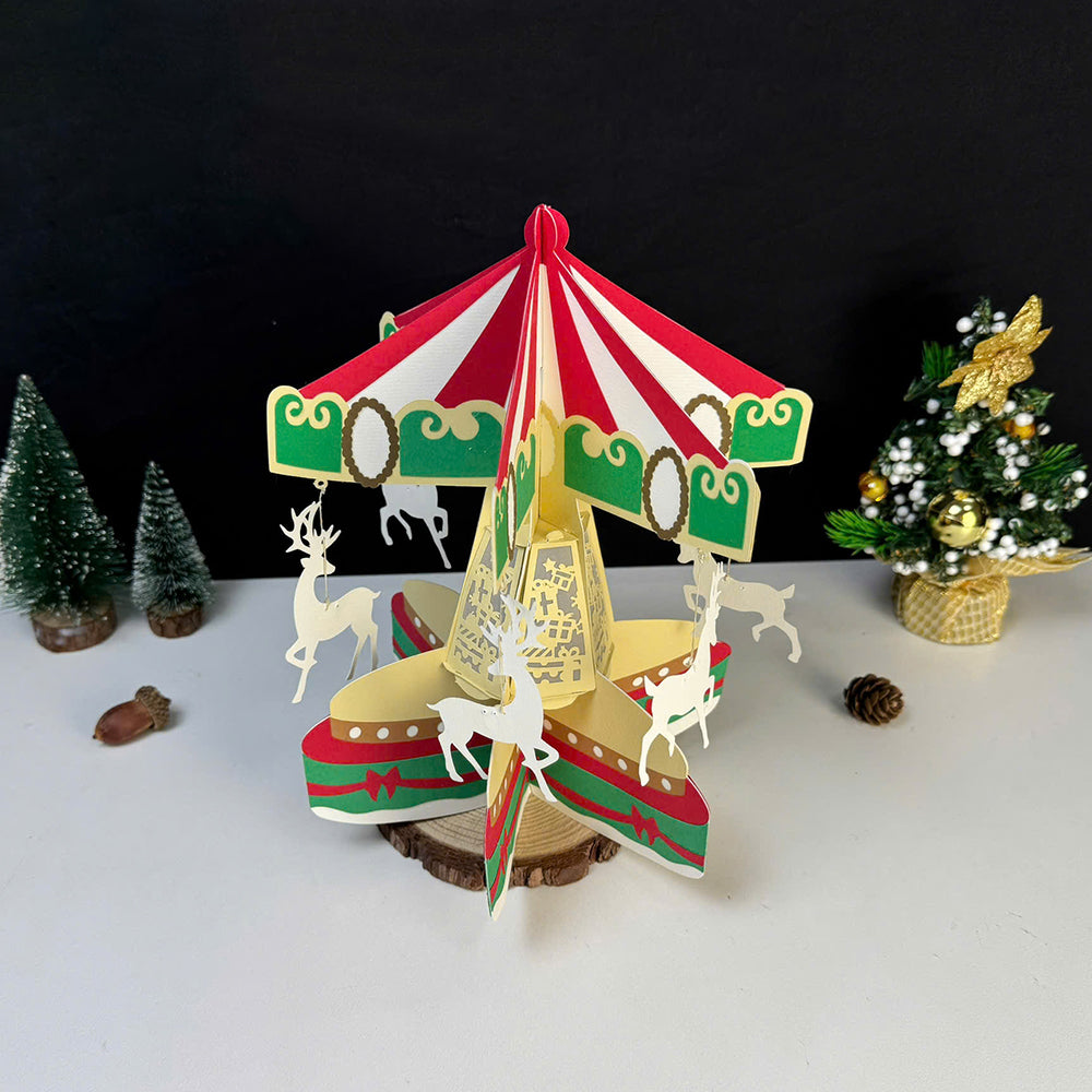 Carousel Christmas – 3D Lantern SVG File for Cricut & Silhouette
