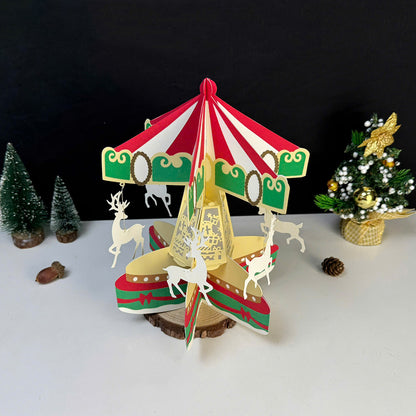 Carousel Christmas – 3D Lantern SVG File for Cricut & Silhouette