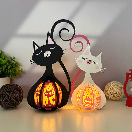 Cat Couple- 3D Valentine Lantern File - Cricut File  - VEKTOR KRAFT