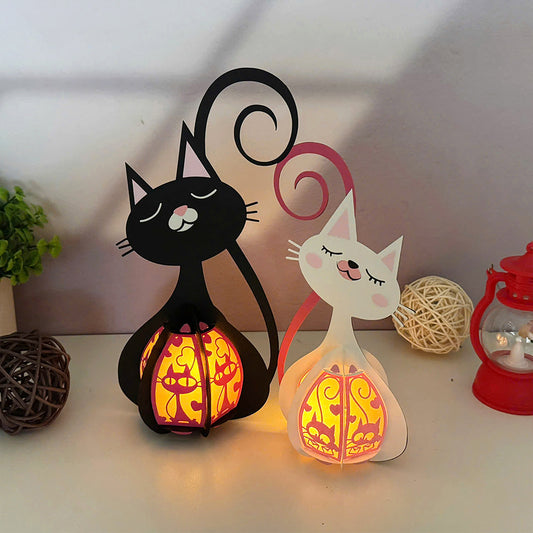 Cat Couple- 3D Valentine Lantern File - Cricut File  - VEKTOR KRAFT