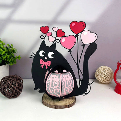 Cat Love – 3D Lantern SVG File for Cricut & Silhouette