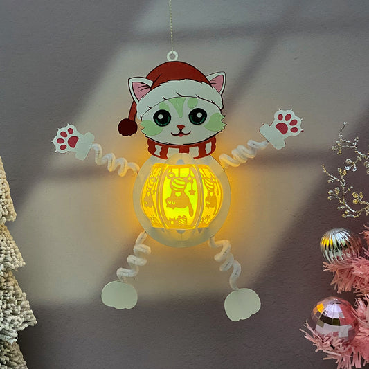 Cat - 3D Christmas Hanging Lantern File - Cricut File  - VEKTOR KRAFT
